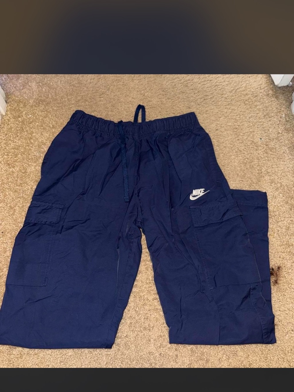 Nike mens Navy Cargo Drawstring Bottoms